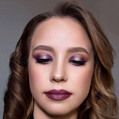 Night Makeup With Bright Lipstick