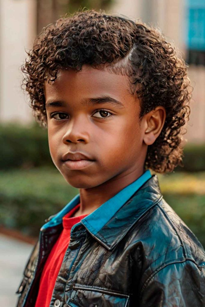 Curly Mullet #blackboyshaircuts #blackboyhaircut #afroboyhaircut