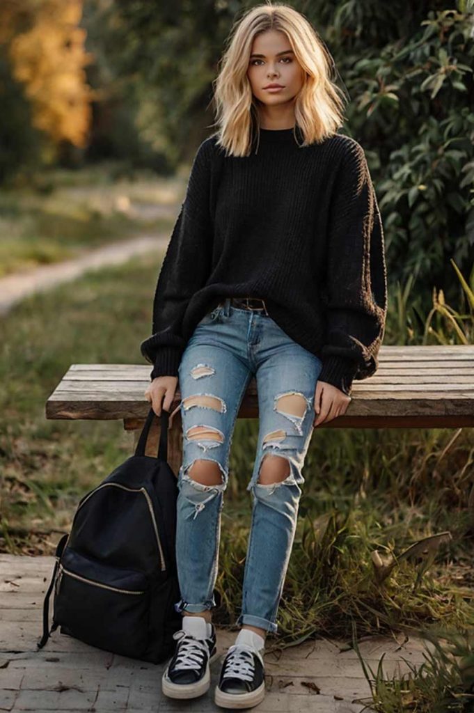 Cute girl outfits with jeans best sale