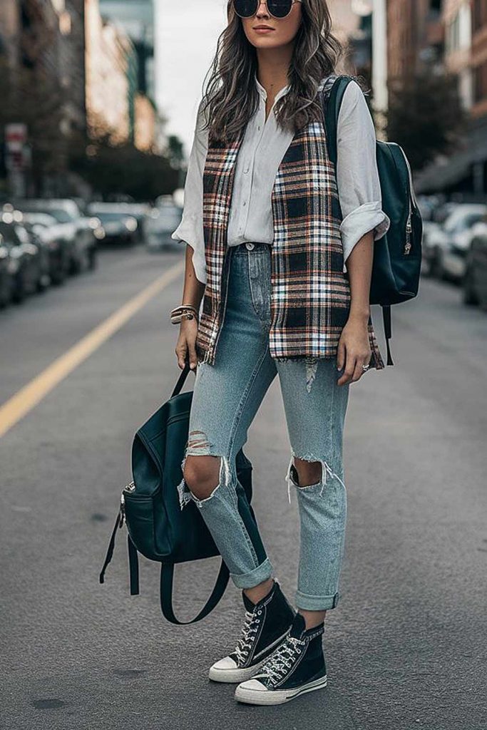 Plaid Vest Outfits