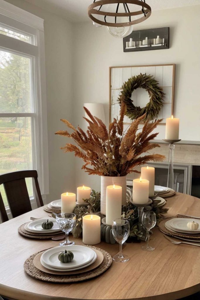 Rustic Bouquet with Candles