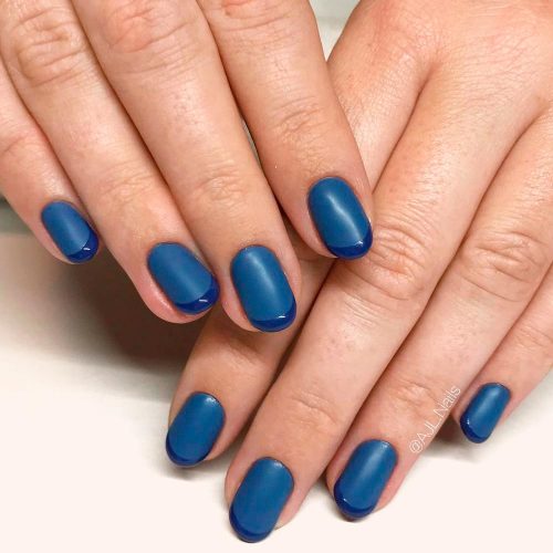 Dark Grey Blue Crème Fall Nail Color