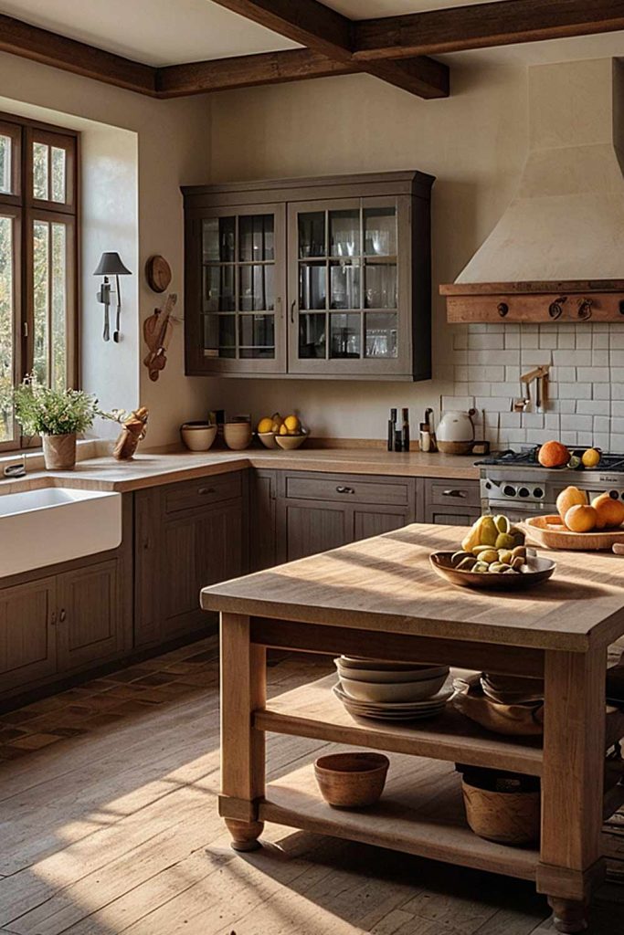 Wooden Kitchen with Island