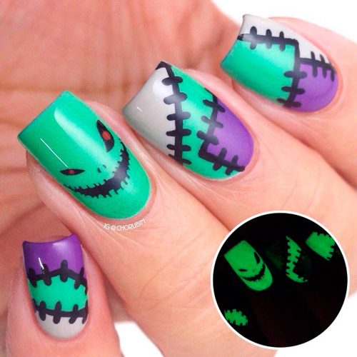 Alien Nail Design For Halloween