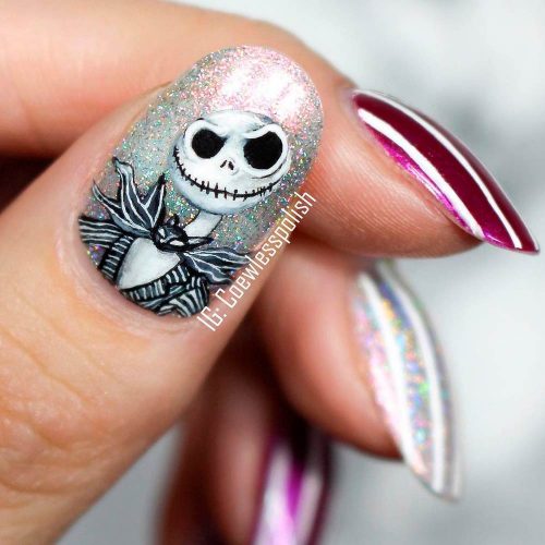 Pretty Jack Skellington Nail Art