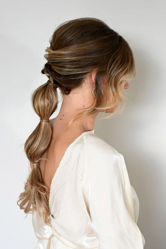 Romantic Low Bubble Ponytail