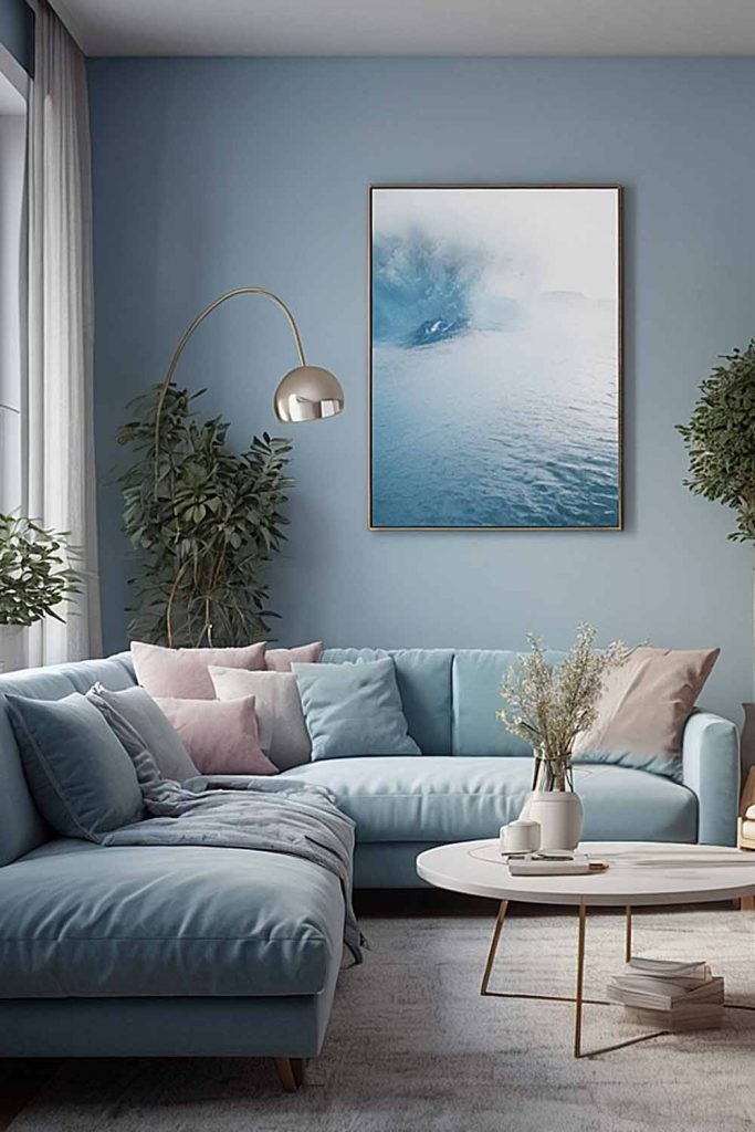 Soft Blue Living Room