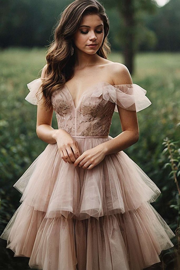 Off Shoulder Tulle Dress