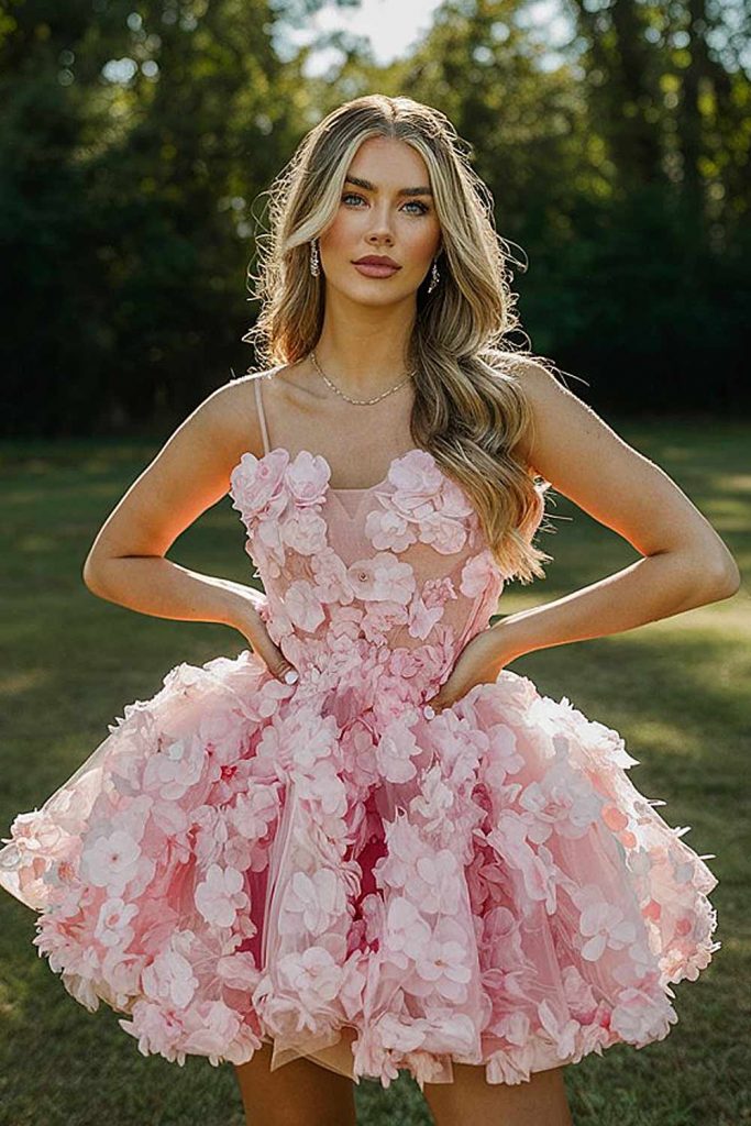 Voluminous Skirt Floral Dress