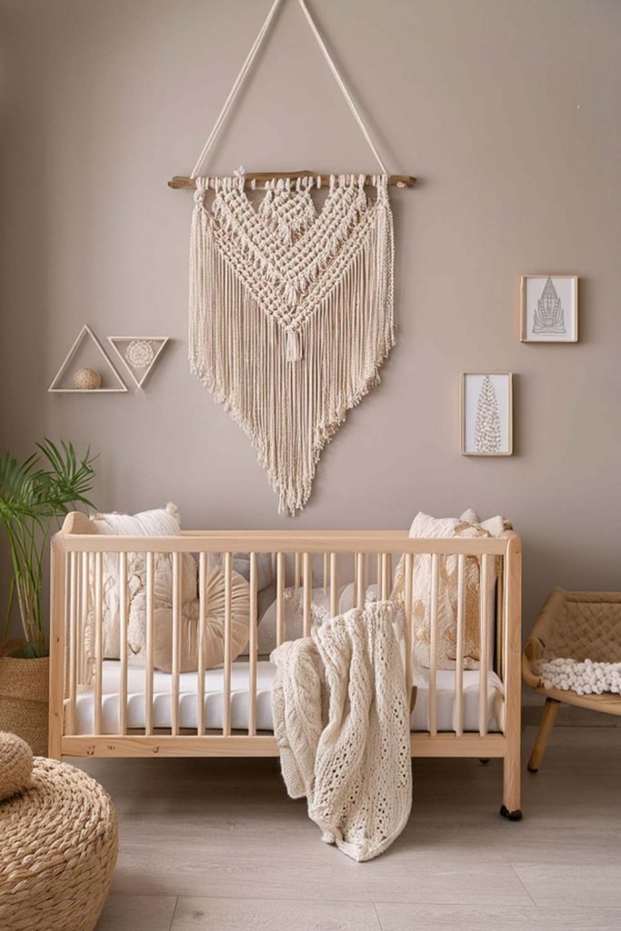 Neutral Colored Nursery with Boho Accents