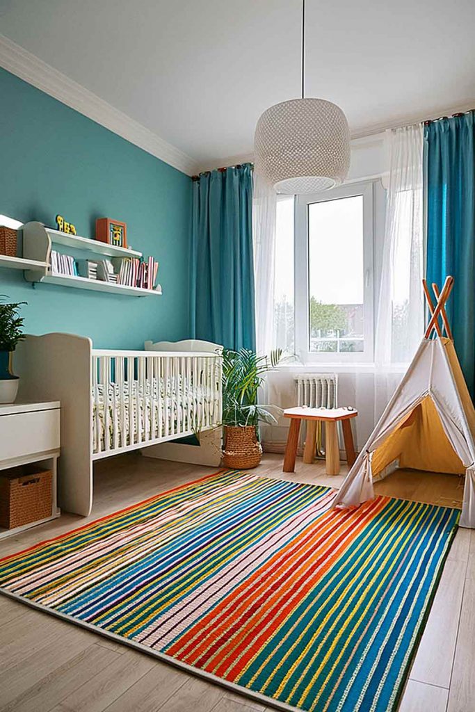 Colorful Baby Room with a Tent