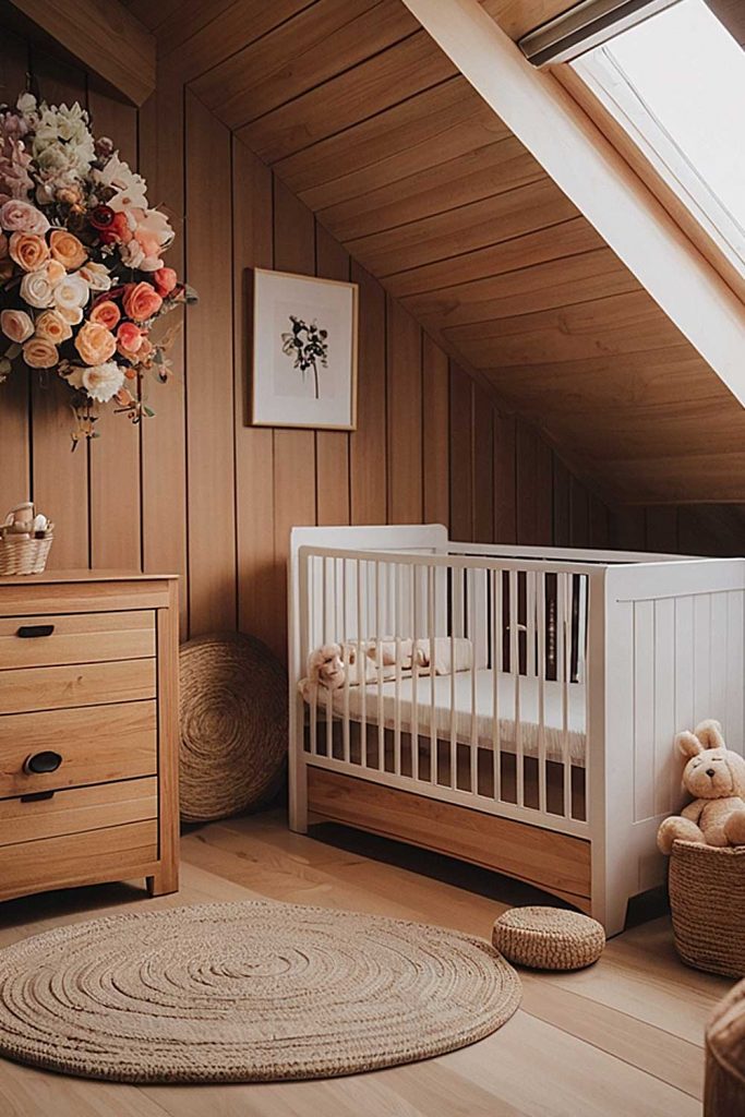 Wooden Accent Attic Room