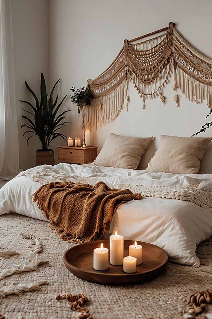 Candles Decoration Bohemian Bedroom