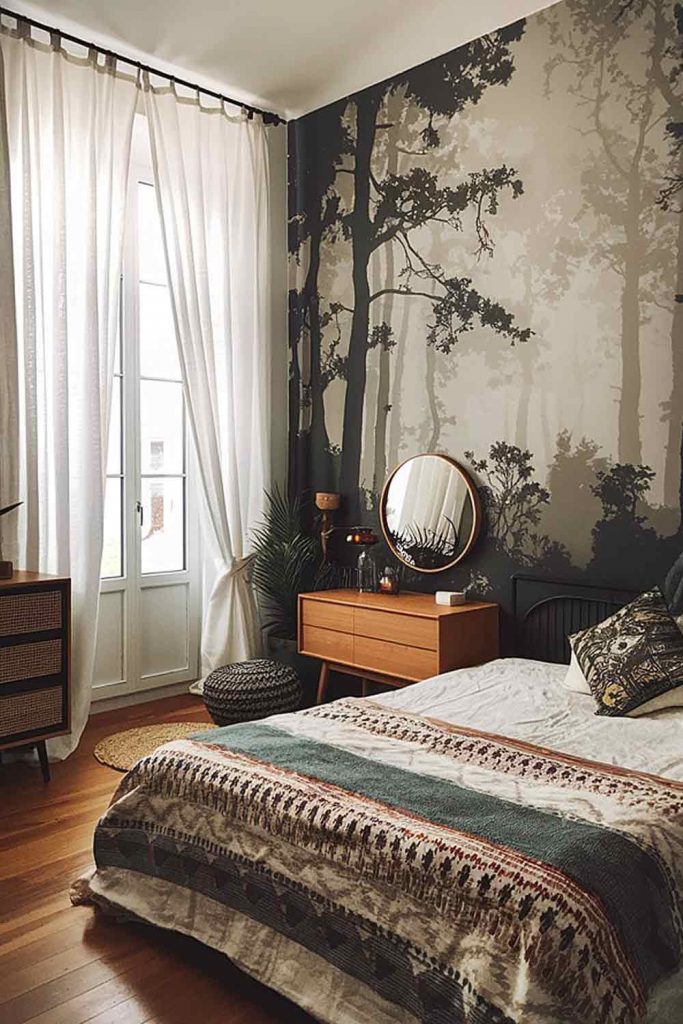 Forest Wall Bohemian Bedroom Decoration