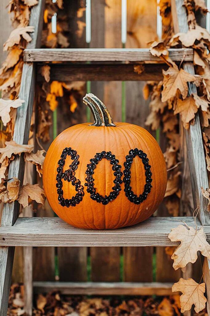 Boo! Pumpkin Decoration Idea