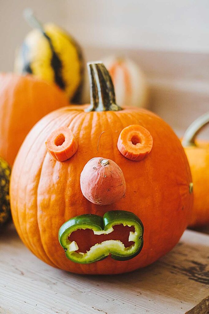 Funny Pumpkin with Vegetables