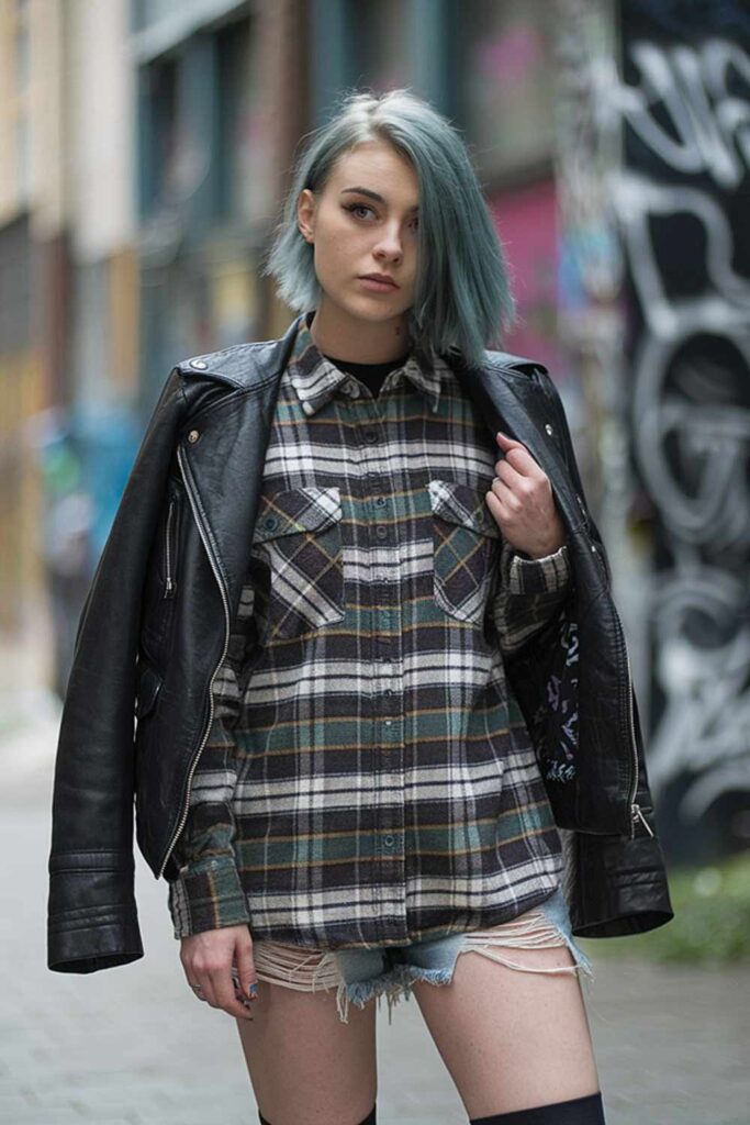 Flannel T-shirt with Shorts