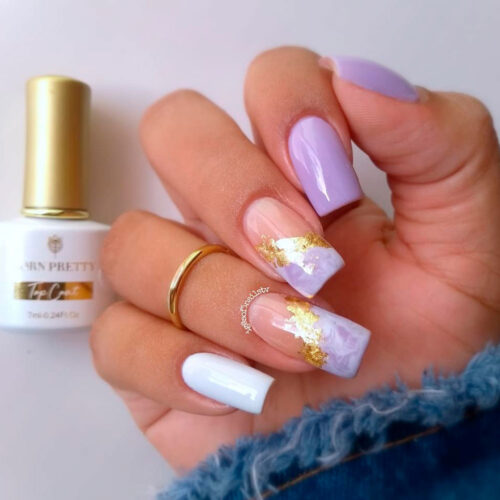 Mauve Marble Nails