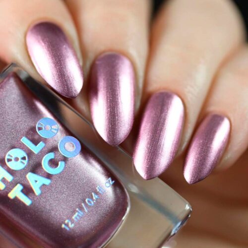 Mauve Chrome Nail Designs