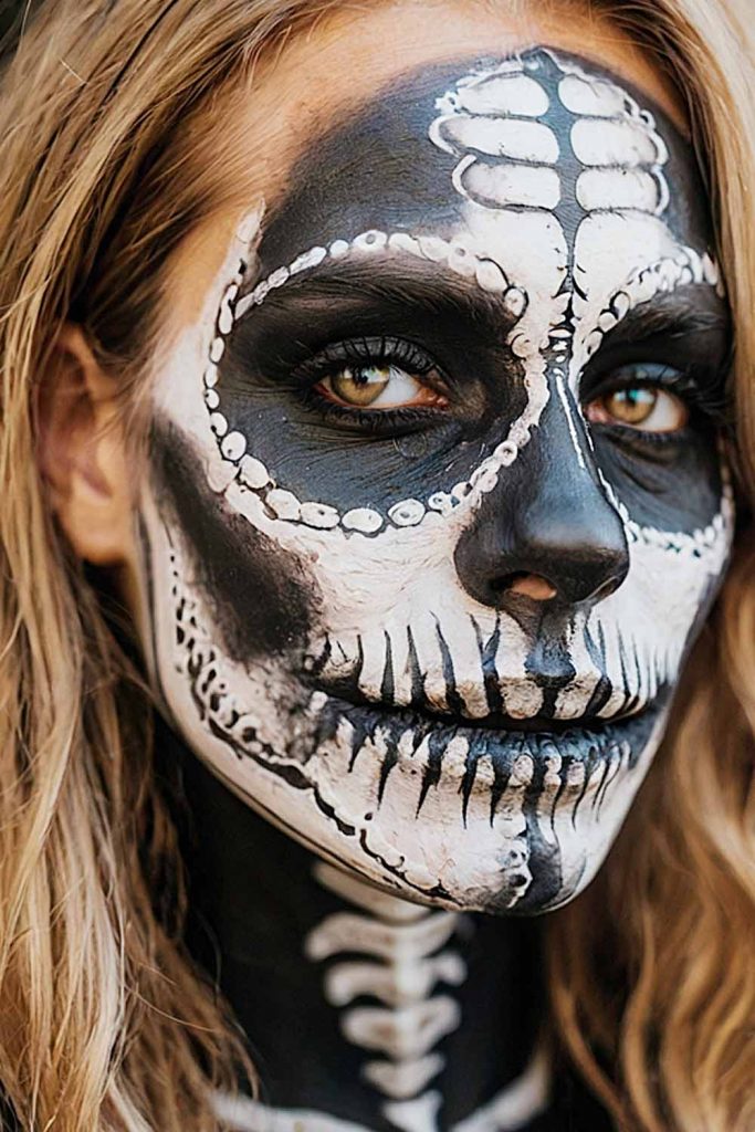 Skeleton Makeup for Halloween 