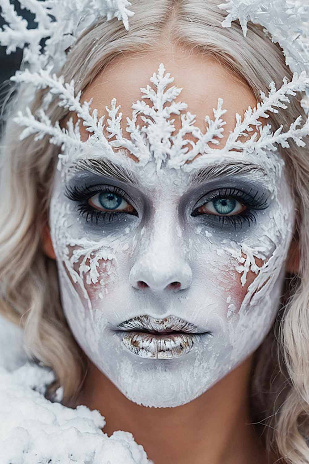 Snowy Queen Pretty Halloween Makeup Ideas