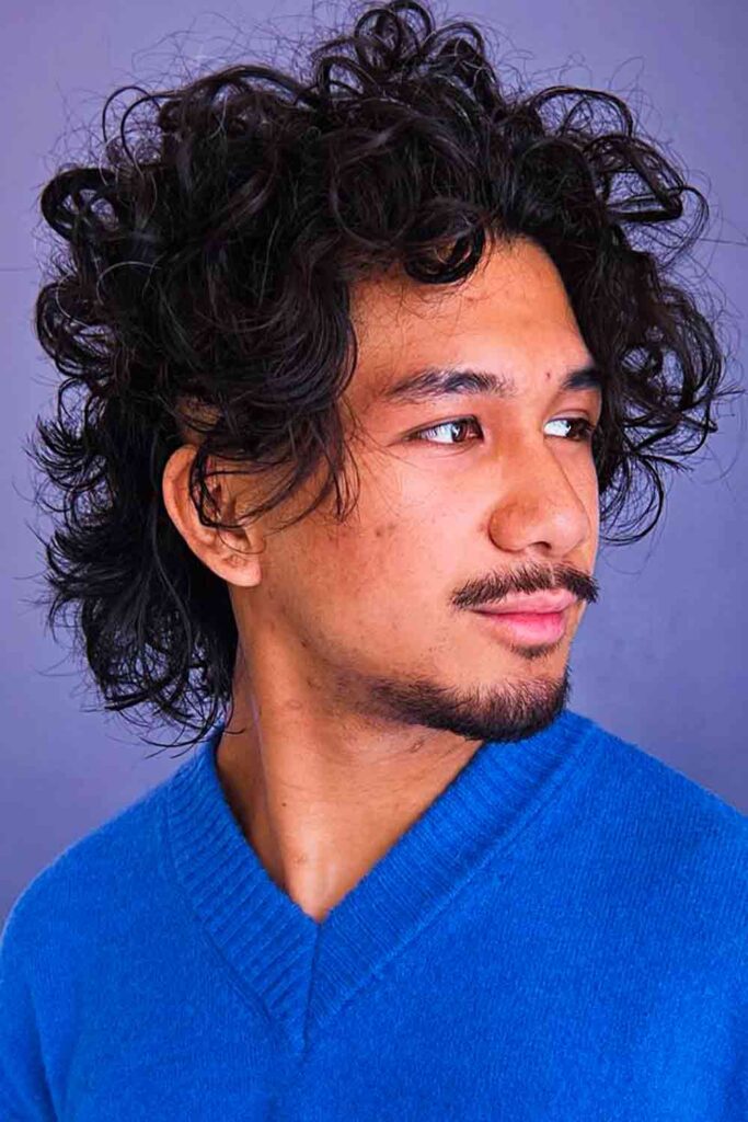 Curly Fluff Mullet #curlyhairmen #hairstylesforcurlyhair #menscurlyhairstyles