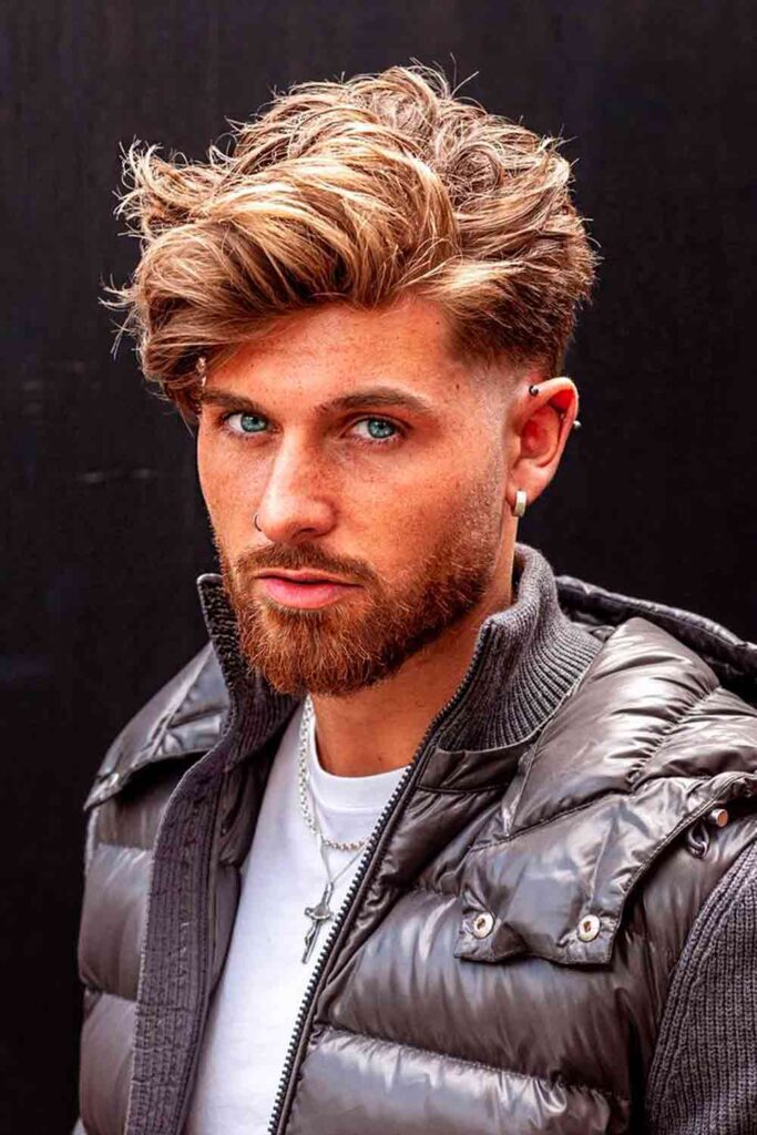 Long Dyed Curly Top #curlyhairmen #hairstylesforcurlyhair #menscurlyhairstyles