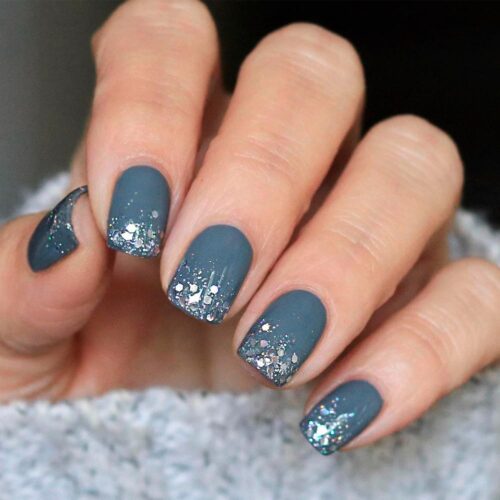 Stylish Grey Nails Designs For Winter