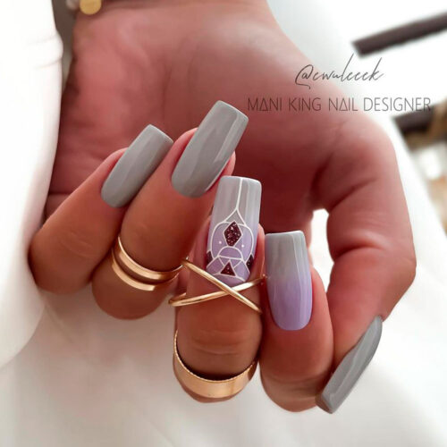 Light Grey Colored Nails