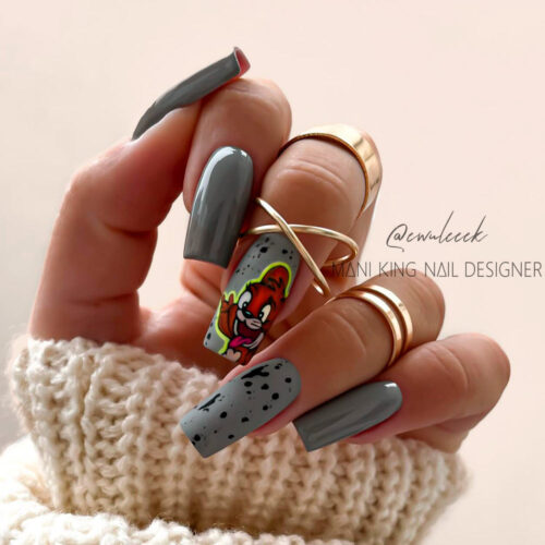 Various Shades of Grey Nail Designs