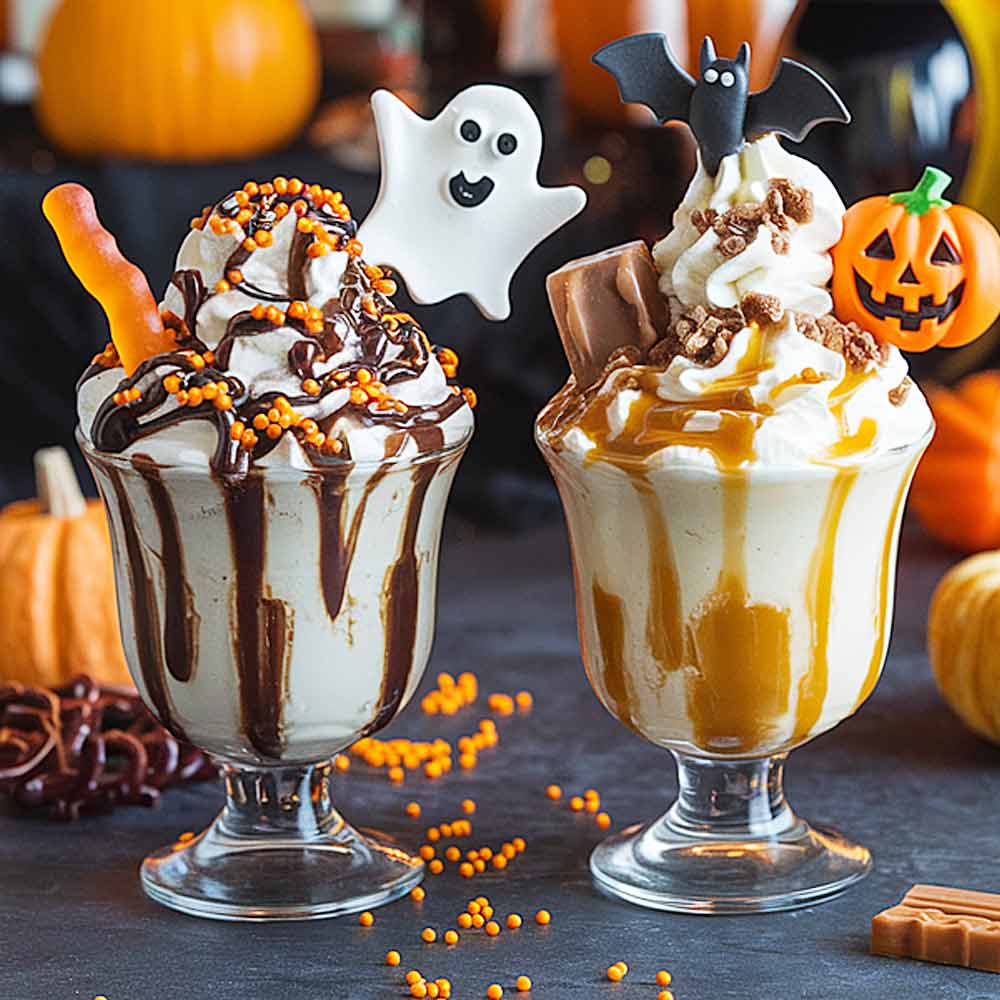 Ice Cream Dessert with Halloween Theme