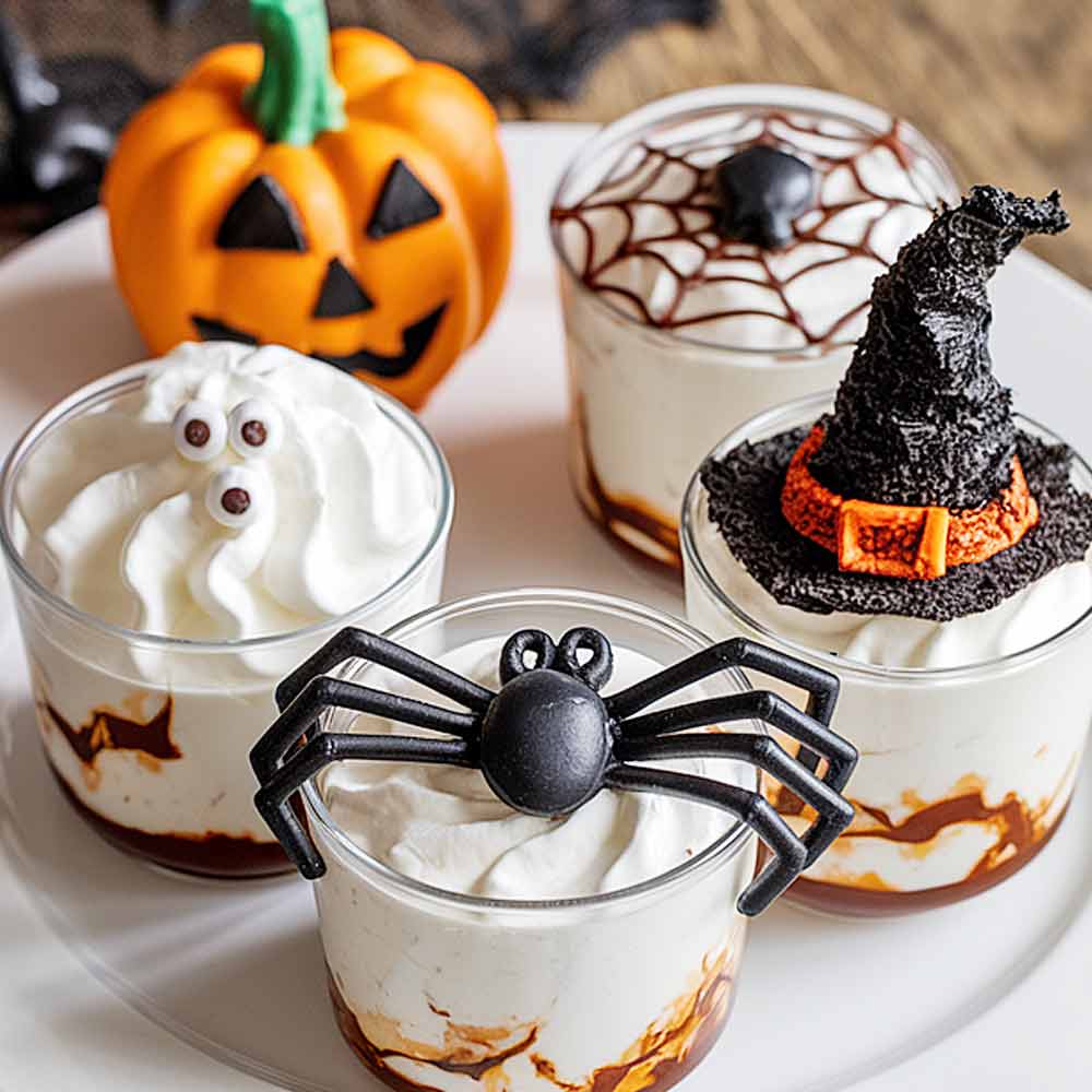 Hallowee Theme Whipped Cream Desserts