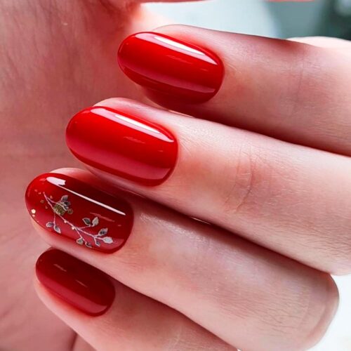 Hot Red Nail Designs with Accent Nails