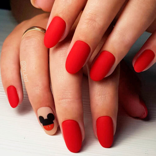 Matte Red Nails For A Classy Look