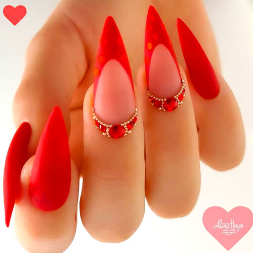 Matte Red Nails For A Classy Look