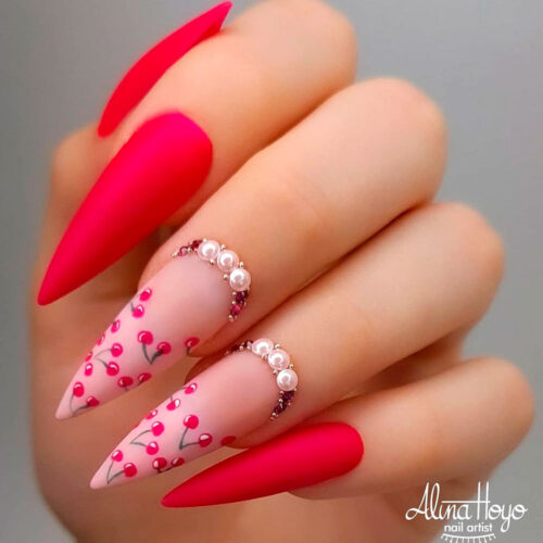 Matte Red Nails For A Classy Look