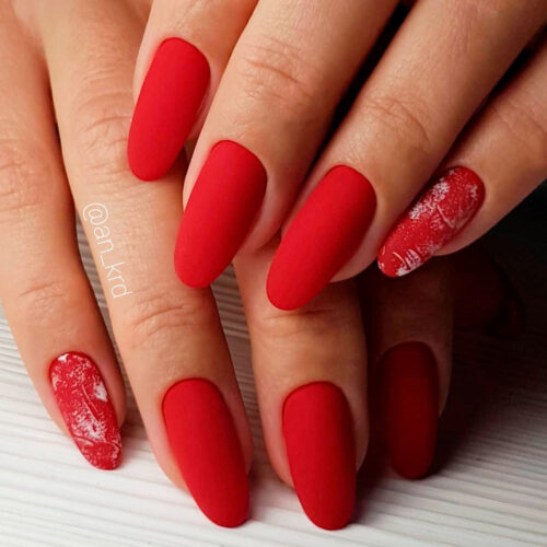 Matte Red Nails For A Classy Look