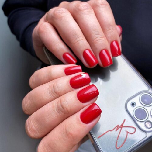 Hot Red Nail Designs with Accent Nails