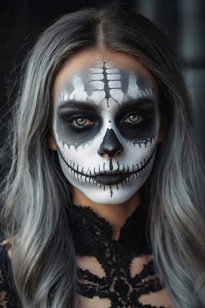 Black and White Skeleton Makeup Ideas