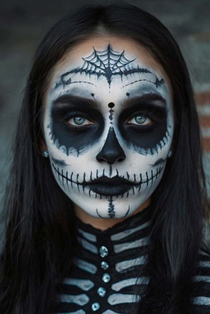 Black and White Skeleton Makeup Ideas