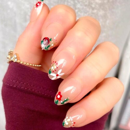 Thanksgiving Flowers Nails