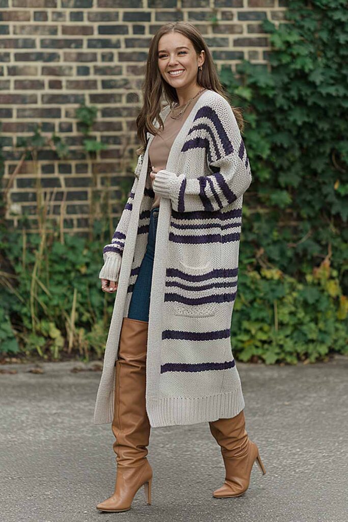 Long Cardigan with OTK Boots