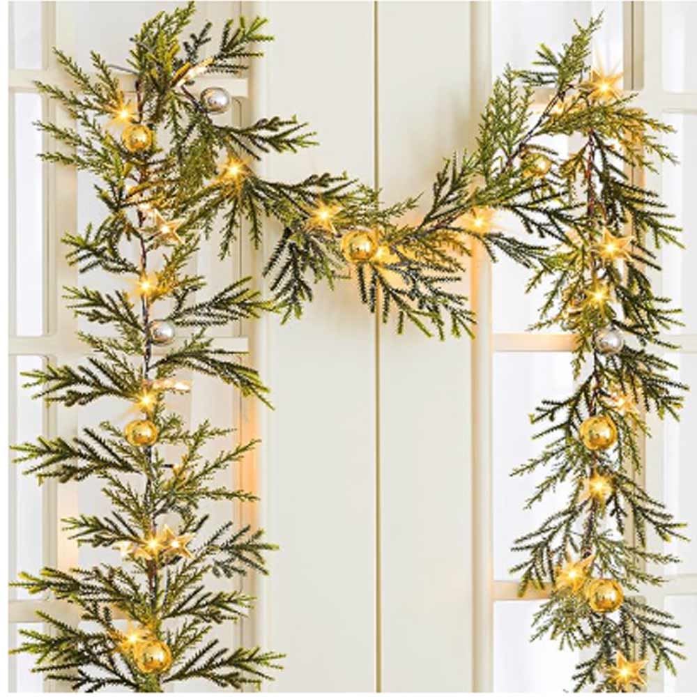 Evergreen Garland Prelit with 20 LED Lights