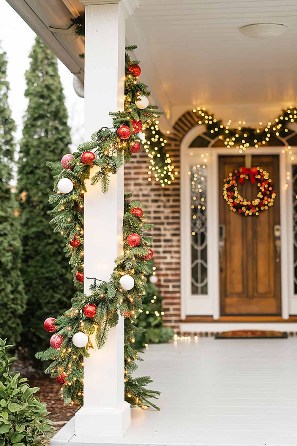 Christmas Garland Front Porch Decor