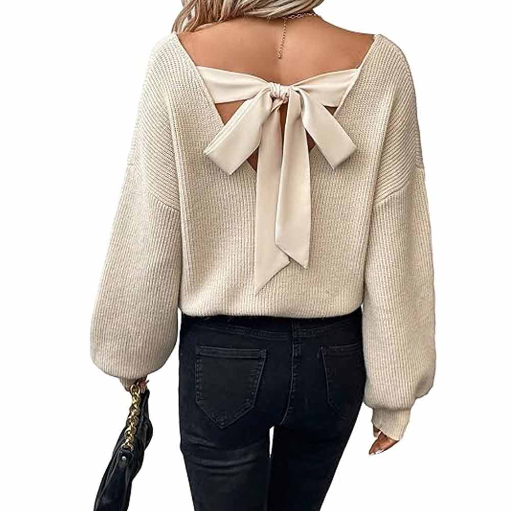 Bow Cable Knit Sweater