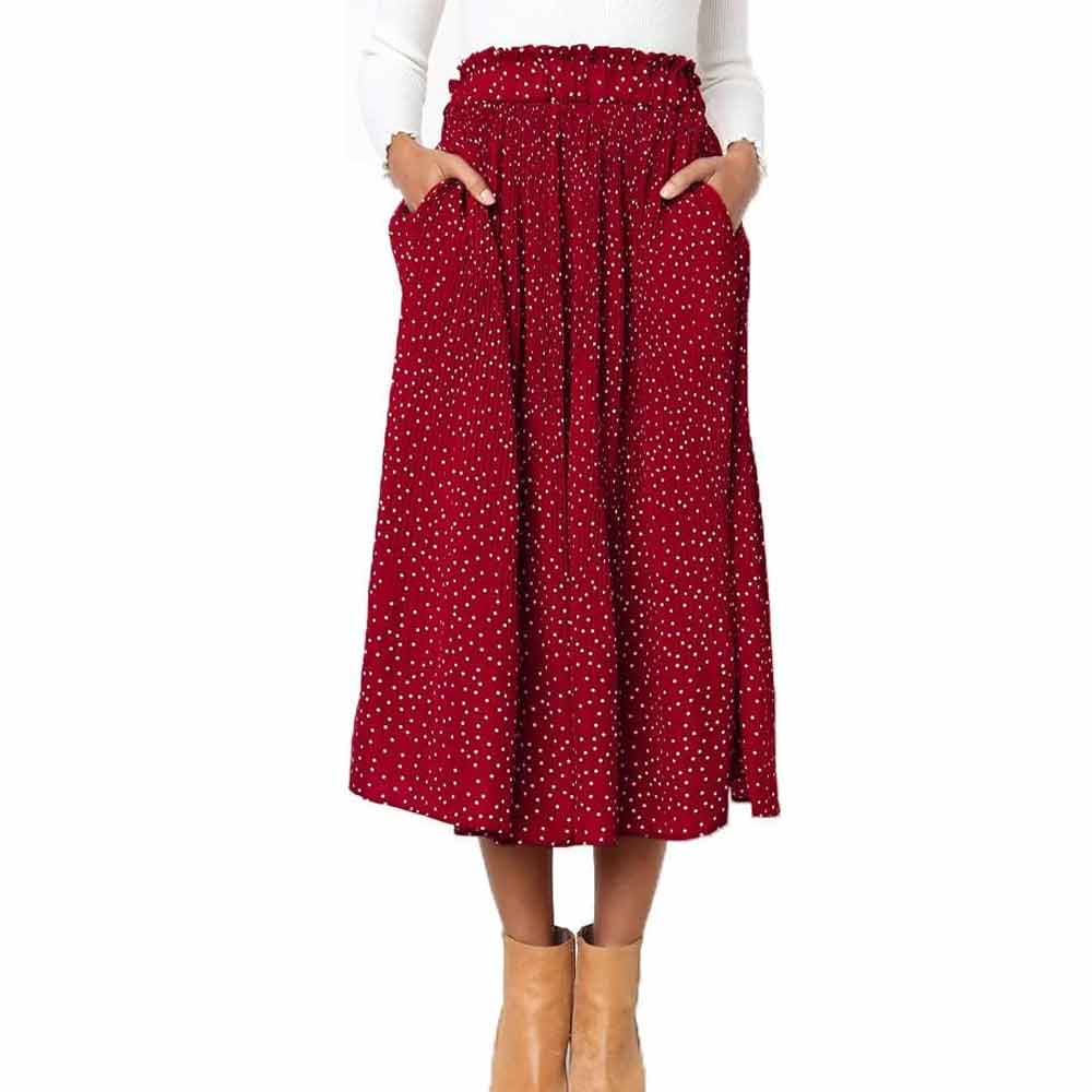 High Waist Polka Dot Skirt