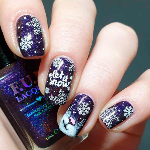 Sparkly Snowflakes Nail Art