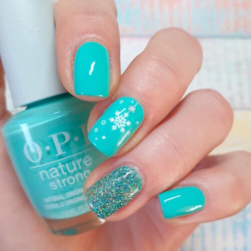 Sparkly Snowflakes Nail Art