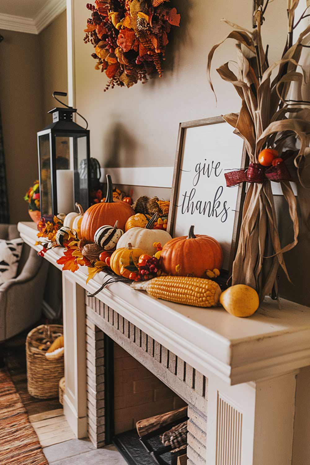 Fireplace Decoration for Thanksgiving Day