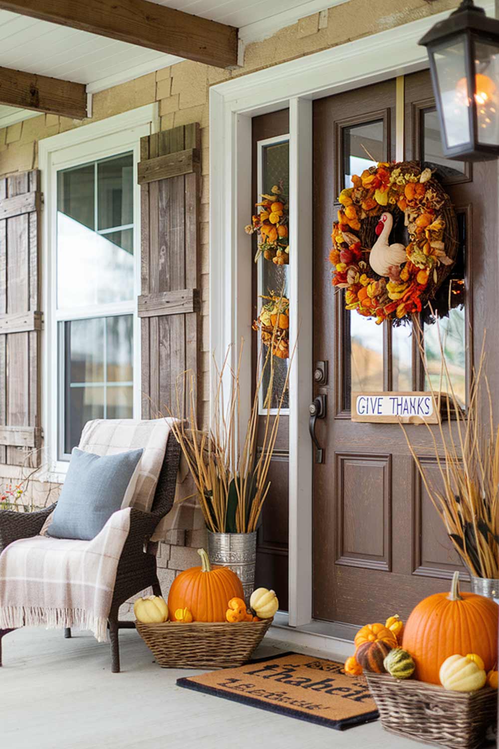 Front Porch Decoration for Thanksgiving Day